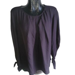 Lisette Women's Black Pleated Neckline Blouse XL